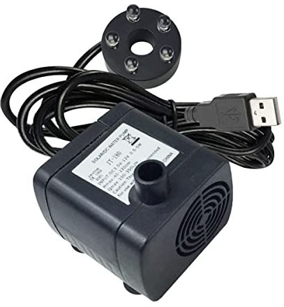 Pompe idrauliche, Parti e Accessori Pompa Sommergibile 6V/12V/24V Mini Pompa Fontana + 4 Lampade Motore Brushless 350L/H Portata Massima(6V)