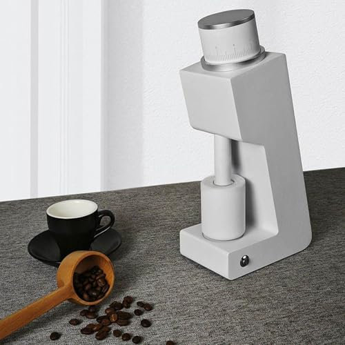 Elektrische Kegelmahlwerk-Kaffeemühle, Single-Dose Kaffeebohnenmühle mit Bürste und Top-Blaser für Zuhause/Espresso/Pour Over/Drip/French Press, Stufenlose Geschwindigkeitsregelung,White