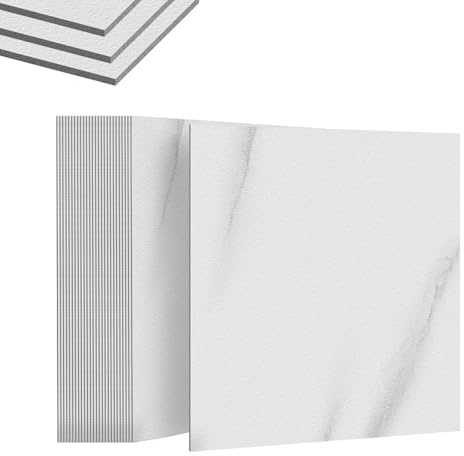 LILIIN 27 Stück Bodenbelag PVC Selbstklebend Bodenfliesen, Betonoptik Vinylboden, Klebefliesen Boden 30cm×30cm, Fliesenaufkleber Rutschfeste Venylbodenbelag für Schlafzimmer, Küche, Typ A, 2.51m²
