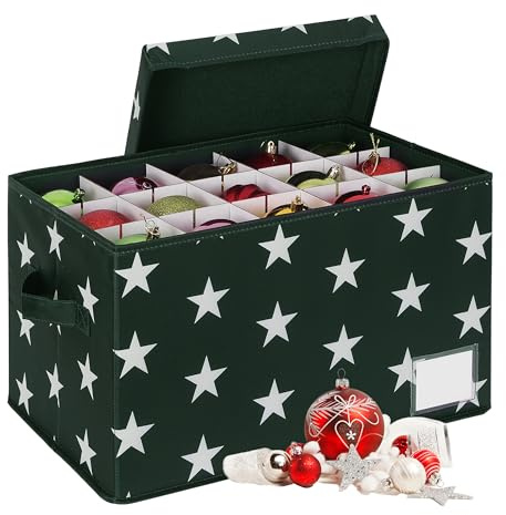 Relaxdays Weihnachtskugel Aufbewahrungsbox, 30 Kugeln, HBT: 26,5 x 42,5 x 26 cm, Polyester, Pappe, Kugelkiste, Farbwahl