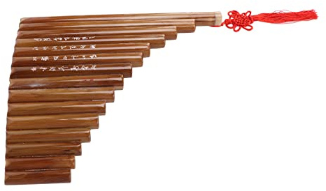 OVAQUIXI G Tone Bamboo Pan Flute 15 Pipes Handmade Musical Instrument for All Ages Natural Style
