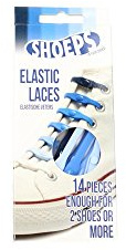 Shoeps Elastic Laces, 14 pieces - Mix Blue - Multi-Colour, Regular
