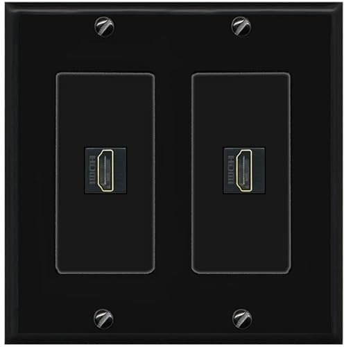 RiteAV HDMI Wall Plate 2 Port - 2 Gang [Black/Black]
