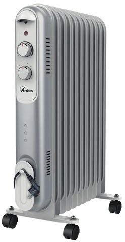 ARDES - AR4R11S CURVY 11 Radiador de Aceite 11 Elementos Térmicos - Radiador Termosifón 3 Potencias 2500W - Radiador De Aceite Con Indicador Funcionamiento y Termostato de Regulación de la Temperatura