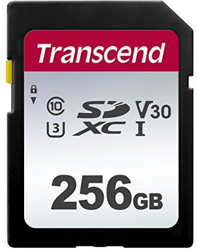 Transcend Highspeed 256GB SDXC Speicherkarte (für Digitalkameras / Photo Box / alltägliche Aufnahmen & Videos / Autoradio) Class 10, UHS-I U3, Video Speed Class V30 für 4K Ultra HD TS256GSDC300S