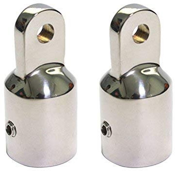 VORCOOL 2 Stücke Bimini Cover Top Fit Boot Marine Hardware Auge Endkappe Bimini Top Fitting Hardware für Marine Boot Yacht 7/8 Rohr Edelstahl (Silber)