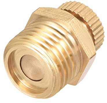 sourcing map Air Compressor G1/4 Male Thread Water Drain Valve Brass Tone