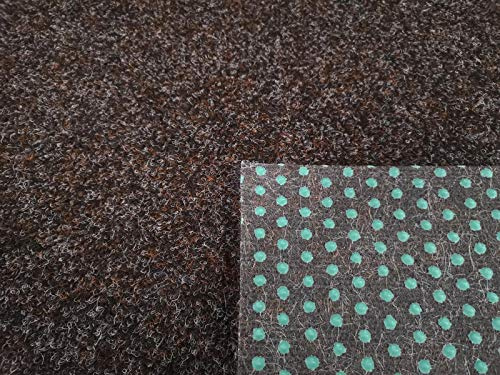 Rasenteppich Kunstrasen Premium dunkelbraun Velours Weich Meterware, verschiedene Größen, mit Drainage-Noppen, wasserdurchlässig (400x400 cm)