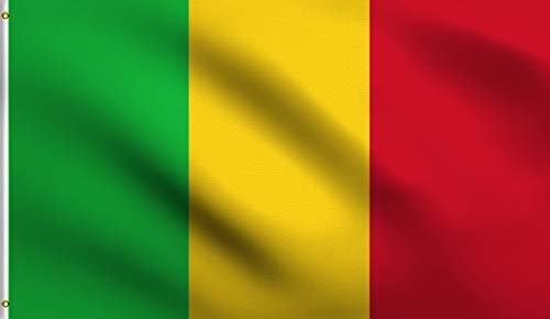 DMSE Mali-Flagge, 90 x 150 cm, 100 % Polyester, 100D-Flagge