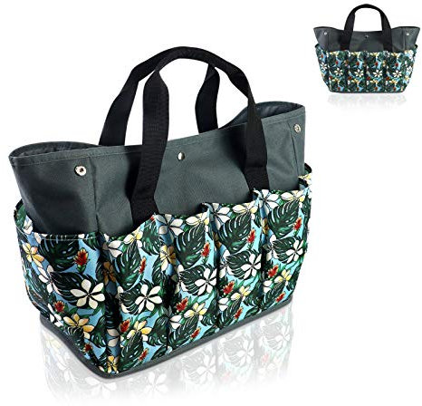 MKYRLX Garten Werkzeugtasche für Gartenwerkzeug- Mehrzweck Gartenwerkzeug Tasche, Wasserdicht Oxford Garten Werkzeug Aufbewahrungstasche mit 10 Kleinen Taschen