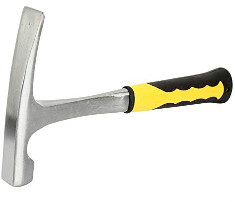 Jeanoko 600g Brick Hammer Double Head Flat Mouth Carbon Steel Geological Survey Brick Duckbill Hammer Geological Exploration Tools