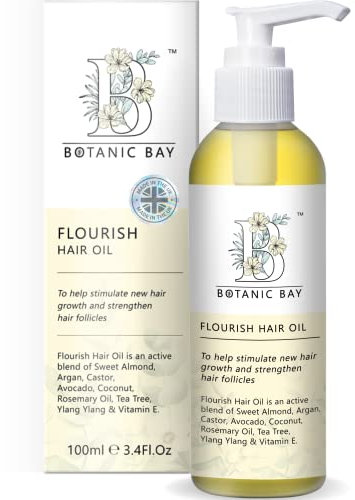 Rosemary Hair Growth Oil Treatment With Moroccan Argan Oil & Biotin - Blended With Coconut, Castor, Almond, Avocado, Tea Tree, Vitamin E - Nourishing Growth Oil For Hair