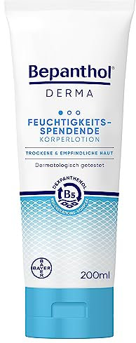 Bepanthol DERMA Feuchtigkeitsspendende Körperlotion, Körperpflege für empfindliche und trockene Haut, dermatologisch getestete Feuchtigkeitscreme mit Dexpanthenol, 200 ml Tube