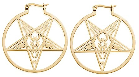 Große Pentagramm Ohrringe für Frauen Glauben Symbol Ohrschnallen Pentacle Schmuck Halloween Pagan Wiccan Cosplay Zubehör