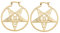 Große Pentagramm Ohrringe für Frauen Glauben Symbol Ohrschnallen Pentacle Schmuck Halloween Pagan Wiccan Cosplay Zubehör (Goldton-Stil 1)