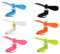 Gfytdxe Lot de 6 mini ventilateurs colorés et puissants 2 en 1 pour iPhone, iPad, smartphone Android, tablette, accessoires d'été pour téléphone portable