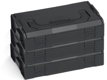 L-BOXX Sortimo L-BOXX mini Aufbewahrungsbox schwarz Deckel opak 3 Stück im Set |Mini-Werkzeugkoffer |Sortimentskasten Schrauben und Dübel | Erstklassige Sortierboxen für Kleinteile