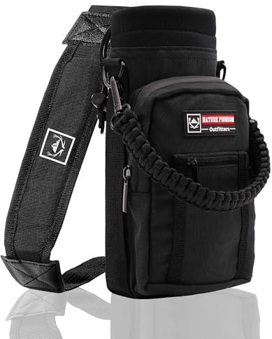 NATURE PIONEOR Neoprene Insulated Water Bottle Holder with Shoulder Strap for 25OZ Sports Water Bottles, Carrier/Pouch Sleeve for Camping, Hiking, Fishing and Travel
