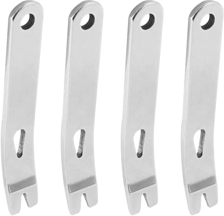 Biaungdo 4 mini barras de palanca de bolsillo, manivela de acero inoxidable de 3 pulgadas Multifunción, herramienta EDC, llavero de supervivencia para exteriores, camping, escalada, senderismo (plata)