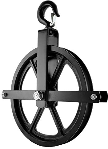 QWORK Scaffolding Wheels, 12 Aluminum Lifting Pulley, 1000 Lbs Ladder Hook Pulley Scaffold Hoist Pulley for Lifting with Rope