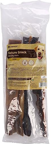 Flamingo Leckerli Hund – Natur Kamelhaut – 40cm – 400g – glutenfrei – aus Europa – gesundes Kauprodukt