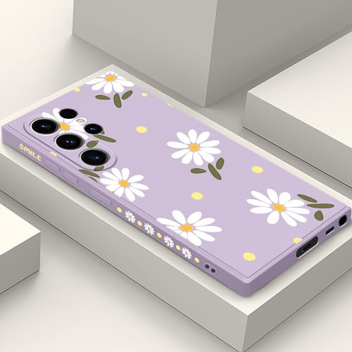 LEECG Custodia per Samsung Galaxy S23 Ultra per donna Fiori Farfalla, Custodia Antiscivolo Antiurto Flessibilità Morbido Silicone Protector Telefono Samsung Galaxy S23 Ultra Caso-Erba Viola 1