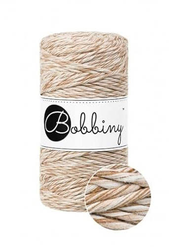 New Bobbiny Makramee-Kordel Schnur 3mm 100m (Caramel Shake)