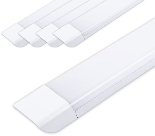 CLAR - Pantalla LED 120 cm, Pantalla LED, Luminaria LED 120 cm Techo, Regleta LED, Luz Cocina Techo, Barra LED Cocina, Luminaria LED, Pantallas LED, Barra LED Techo, Regletas LED, 6500ºK (60W Pack 5)