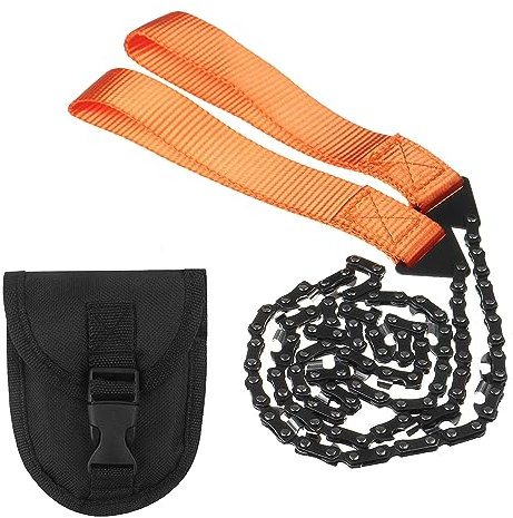 Sega a Catena a Mano, Motosega Tascabile, Sega a Catena Manuale, Pocket Chainsaw, Survival Chainsaw, Sega a Mano a Catena Portabile con Custodia, per Viaggi di All'aperto, Campeggio, Escursionismo