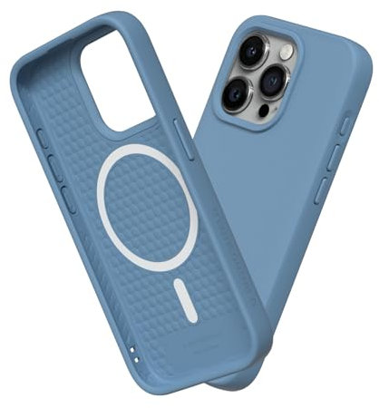 RhinoShield Case kompatibel mit [iPhone 15 Pro] | SolidSuit - MagSafe-kompatibel -Stoßdämpfende & schlanke Schutzhülle mit Premium Finish - 3.5 Meter Fallschutz - Türkisblau