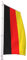 FBS Premium Deutschland Hissflagge mit Hohlsaum für Ausleger - Wetterfeste Flagge mit Hohlsaum - Strapazierfähige Deutschland Fahne aus Spun-Polyester 155g/m