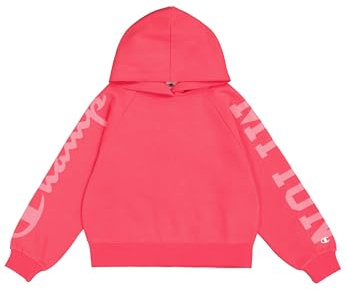 Champion Mädchen Legacy Graphic Shop G (405022) - Ultra-Light Soft Compact Powerblend Fleece Hooded Sweatshirt, Sorbetto al Lampone (RAS),