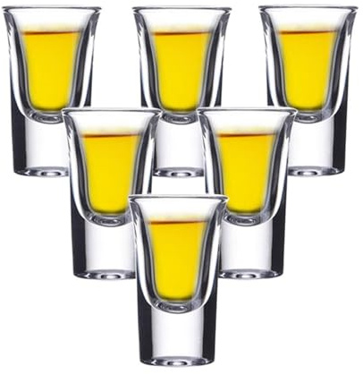 Set mit 6 Schnapsgläsern, 15 ml kleine Schnapsgläser, schwerer Boden, Schnapsgläser für Jager Bomb Shots, Jello Shots, Tequila Schnapsgläser und Barglaswaren, Trinkschnapsgläser