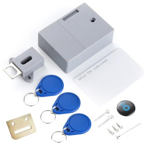 Exogio Verrou de Placard à induction, Serrure éLectronique RFID pour Armoire, Capteur de carte IC Tiroir d'armoire Intelligent DIY pour Casier, Tiroir, Armoire à Chaussures