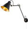 Licht-Erlebnisse Leselampe Wand H: max. 58 cm verstellbar Gelenk Wandlampe mit Schalter Schwarz Gold E27 Wandlampe Arbeitszimmer Leseleuchte Wohnzimmer