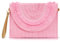 QTKJ Crossbody Bags for Women, Straw Clutch Purses, Bohemian Handmade Woven Envelope Package, Tassel Handbags for Women, Pale Pink