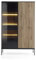MOEBLO Highboard Sentino WTSZ104 LED (mit LED-Beleuchtung, Schwarz + Eiche Wotan Schlafzimmer Komodenschrank, Schrank mit gefräster Front, Sideboard Wohnzimmer Kommode), (BxHxT):104x166x39cm