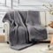 ShowyLive Plaid Polaire Couverture Polaire Flanelle Douillette 1000gsm pour Chambre Canapé, Chaud et Doux en Peluche Plaid Fourrure pour l'hiver (Gris Foncé, 130 * 160cm)