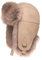 Futrzane Trapperhut aus Leder - Fliegermütze Damen - Russische Mütze Uschanka (M, Sand - Beige Siberian)