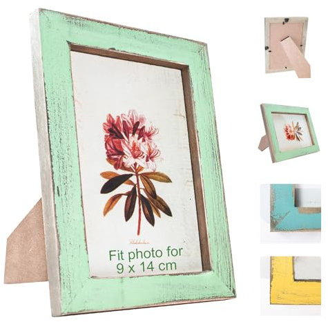 ZFKXGS Cornice Foto 9x14 cm Cornice Portafoto Legno Vintage Verde Cornici Foto da Tavolo Portafoto da Parete Retro in Difficoltà Photo Frame Piccola Decorazione Fotografica di Matrimonio Cartolina