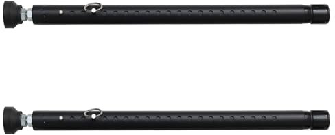 Starbover 2 barras de seguridad antirrobos para puertas y ventanas, protección antirrobo, ajustable, con puntas de goma, 45-128 cm, para ventana de sótano, color negro, para casa o apartamento