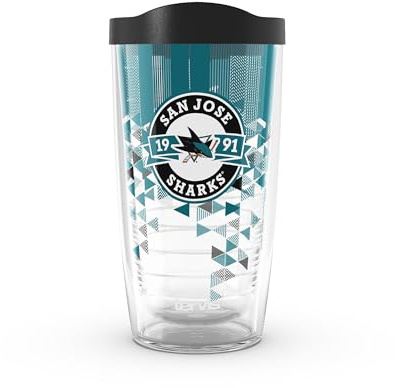 Tervis NHL San Jose Sharks – Shatter Made in USA doppelwandiger, isolierter Becher hält Getränke kalt und heiß, 473 ml, klassisch