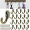 Greacesrio Lot de 20 Mini Crochets Muraux Rustiques avec Vis, Crochet pour Clés Bronze Crochet, Mini Crochets Décoratifs, Rétro Patère, pour Cuisine Salon Chambre Derrière la Porte