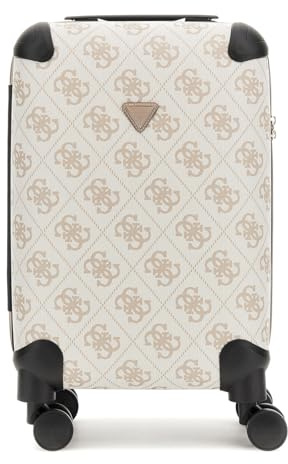 GUESS Koffer mit Rollen, Monogramm-Design, Beige und Schwarz, 4 drehbare Räder, beige, Cabina, Elegant