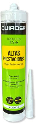 Mastic silicone spécial verre transparent - 300 ml - Étanchéité des vitrages, verrières, serres, aquariums, céramique, aluminium - Haute élasticité et haute pression - Intérieur et extérieur - Blanc