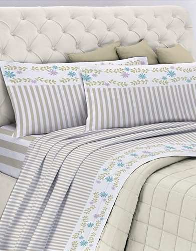 GEMITEX Completo Letto Cotone In, 100% COTONE, Traspirante, Privo di Sostanze Nocive, Qualità Certificata STANDARD 100 by OEKO-TEX Fiducia nel Tessile, SINGOLO, G26/TORTORA, Designed in Italy