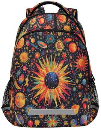 Sun Planet Stars Rucksäcke für Kinder, Schultasche, Studenten-Rucksack, Büchertasche für Jungen und Mädchen, lässige Tasche, Sun Planet Stars, Einheitsgröße