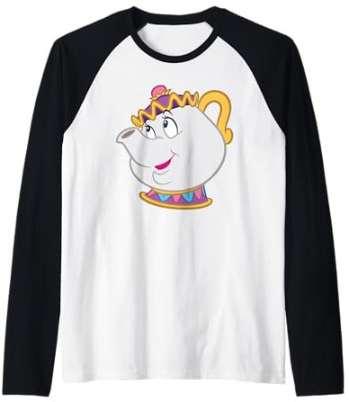 Disney Beauty and the Beast Mrs. Potts Big Face Costume Raglan Baseball Tee
