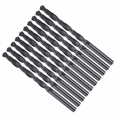 CoCud Drill Bit 5mm Cutting Diameter 4241 HSS for Wood 10-Pieces | Nitriding Black 118° Cutting Angle Versatile Bits - (Applications: for Drilling Plastic Wood Soft Metal)