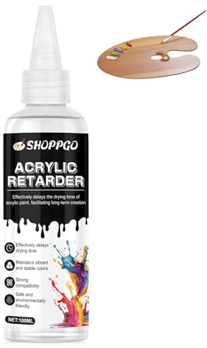 SHOPPGO Acrylic Retarder, Acrylic Paint Retarder, 100ml | Acrylic Fluid Retarder, Slow Drying Medium for acrylics Paint, Extended Drying Time